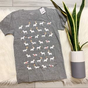 JCrew Party Dogs Gray Tshirt Tee XS